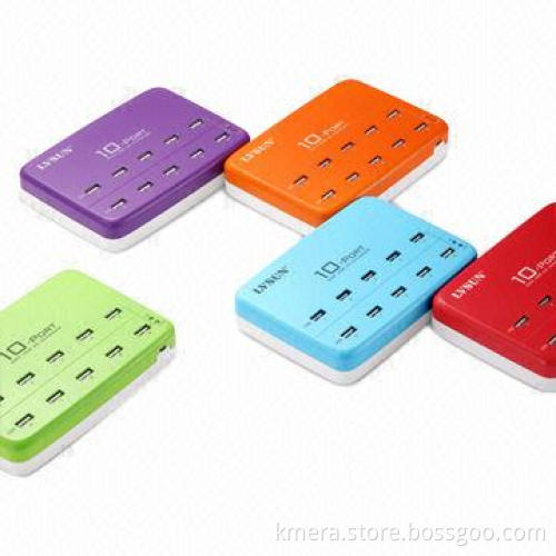 60W Multifunction 10-port USB Output Mobile Phone Charger with Multiple Protections